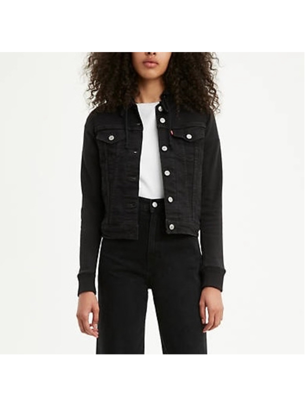 Levi's Black Knight Denim Trucker Hoodie Women's Large